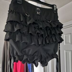 Chic Black Ruffled Women's Panties